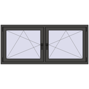 Zamów teraz Okna skrzydłowe 1680x740 mm REHAU ENERGY-SAVING SYNEGO MD BASALT_GREY dwustronny