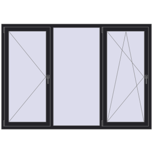 Buy Tilt-and-Turn 2070x1450 mm REHAU BRILLANT DESIGN BLACK_ULTI-MATT two-sided