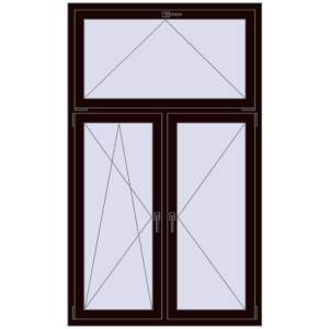 Buy Tilt-and-Turn 1200x2000 mm REHAU OPTIMUM EURO-DESIGN 70 CHOCOLATE_BROWN two-sided