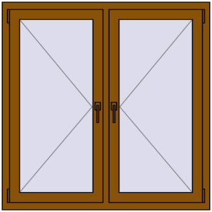 Buy Tilt-and-Turn 1200x1200 mm REHAU OPTIMUM EURO-DESIGN 70 GOLDEN OAK two-sided