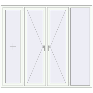 Buy Tilt-and-Turn 2000x1800 mm REHAU ENERGY-SAVING SYNEGO MD RAL 9016 Traffic white two-sided