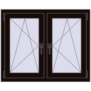 Okno plastikowe 1005x815 mm Dwuskrzydłowe. Widok od środka Zamów teraz Okna skrzydłowe 1005x815 mm REHAU ENERGY-SAVING SYNEGO MD BLACK_BROWN dwustronny