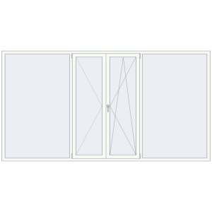 Buy Tilt-and-Turn 3400x1800 mm REHAU OPTIMUM EURO-DESIGN 70 RAL 9016 Traffic white two-sided