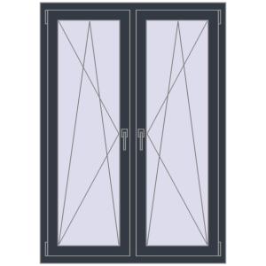 Okno plastikowe 1050x1490 mm Dwuskrzydłowe. Widok od środka Zamów teraz Okna skrzydłowe 1050x1490 mm REHAU ENERGY-SAVING SYNEGO MD ANTHRACITE_GREY_STRUKTURAL dwustronny