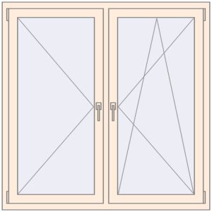 Buy Tilt-and-Turn 1350x1350 mm REHAU OPTIMUM EURO-DESIGN 70 CREAME_WHITE_50L-2 two-sided