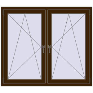 Zamów teraz Okna skrzydłowe 1425x1205 mm REHAU ENERGY-SAVING SYNEGO MD DARK_OAK dwustronny