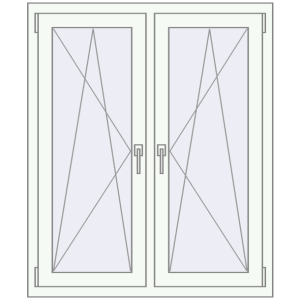 Buy Tilt-and-Turn 1000x1200 mm REHAU OPTIMUM EURO-DESIGN 70 RAL 9016 Traffic white two-sided