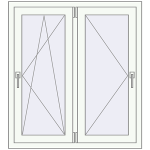 Okno plastikowe 1000x1100 mm Dwuskrzydłowe. Widok od środka Zamów teraz Okna skrzydłowe 1000x1100 mm KORSA BRILLANT DESIGN