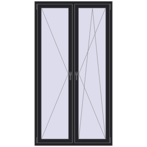 Buy Tilt-and-Turn 1170x2170 mm REHAU ENERGY-SAVING SYNEGO MD BLACK_ULTI-MATT two-sided