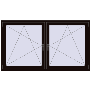 Buy Tilt-and-Turn 1770x995 mm REHAU ENERGY-SAVING SYNEGO MD BLACK_BROWN two-sided