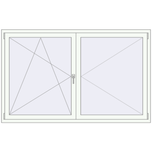 Buy Tilt-and-Turn 1875x1200 mm REHAU ENERGY-SAVING SYNEGO MD RAL 9016 Traffic white two-sided