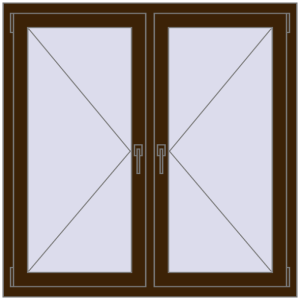 Buy Tilt-and-Turn 1200x1200 mm REHAU OPTIMUM EURO-DESIGN 70 DARK_OAK two-sided