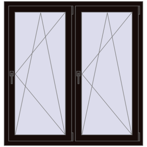 Zamów teraz Okna skrzydłowe 1300x1350 mm REHAU ENERGY-SAVING SYNEGO MD BLACK_BROWN dwustronny