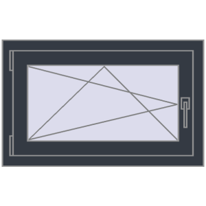 Buy Tilt-and-Turn 770x500 mm REHAU OPTIMUM EURO-DESIGN 70 ANTHRACITE_GREY_STRUKTURAL two-sided