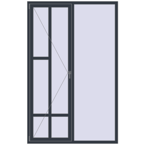 Okno plastikowe 1500x2350 mm Dwuskrzydłowe. Widok od środka Zamów teraz Okna skrzydłowe 1500x2350 mm REHAU ENERGY-SAVING SYNEGO MD ANTHRACITE_GREY_STRUKTURAL dwustronny