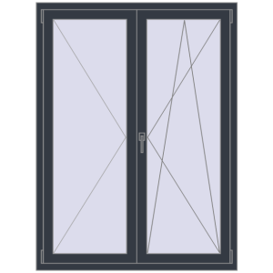 Buy Tilt-and-Turn 1200x1600 mm REHAU OPTIMUM EURO-DESIGN 70 ANTHRACITE_GREY_STRUKTURAL two-sided