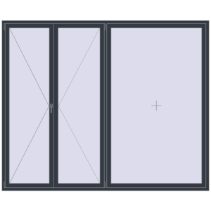 Buy Tilt-and-Turn 2800x2300 mm REHAU ENERGY-SAVING SYNEGO MD ANTHRACITE_GREY_STRUKTURAL two-sided