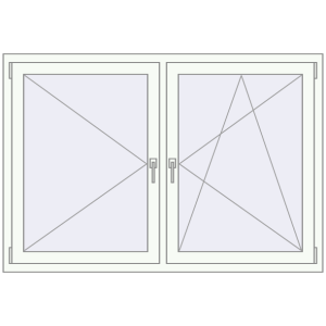 Buy Tilt-and-Turn 1570x1070 mm REHAU BRILLANT DESIGN RAL 9016 Traffic white two-sided
