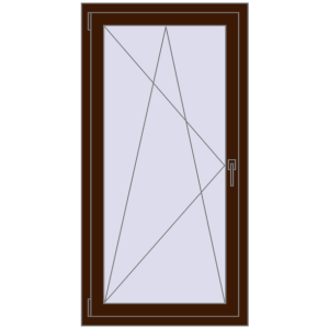 Okno plastikowe 750x1450 mm Jednoskrzydłowe. Widok od środka Zamów teraz Okna skrzydłowe 750x1450 mm CLASICTHERM 70 MAHAGON_SAPELI dwustronny