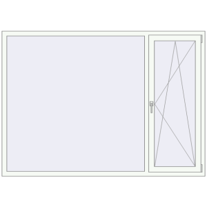 Plastic window 2100x1500 mm Double-leaf. View from inside Buy Tilt-and-Turn 2100x1500 mm REHAU OPTIMUM EURO-DESIGN 70 GOLDEN OAK external