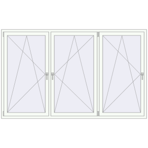 Buy Tilt-and-Turn 2450x1500 mm REHAU OPTIMUM EURO-DESIGN 70 RAL 9016 Traffic white two-sided