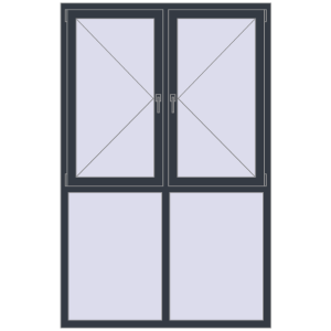 Buy Tilt-and-Turn 1360x2100 mm REHAU OPTIMUM EURO-DESIGN 70 ANTHRACITE_GREY_STRUKTURAL two-sided