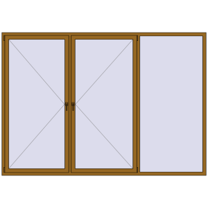Buy Tilt-and-Turn 3000x2100 mm REHAU ENERGY-SAVING SYNEGO MD LIGHT_OAK two-sided