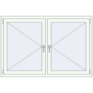 Buy Tilt-and-Turn 1500x1000 mm REHAU OPTIMUM EURO-DESIGN 70 RAL 9016 Traffic white two-sided