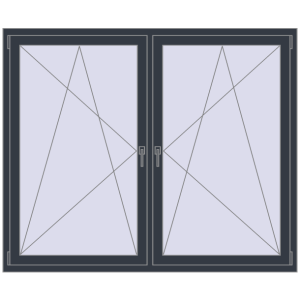 Zamów teraz Okna skrzydłowe 1815x1460 mm REHAU ENERGY-SAVING SYNEGO MD ANTHRACITE_GREY_STRUKTURAL dwustronny