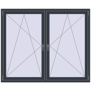 Buy Tilt-and-Turn 1700x1400 mm REHAU OPTIMUM EURO-DESIGN 70 ANTHRACITE_GREY_STRUKTURAL two-sided