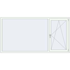 Buy Tilt-and-Turn 2335x1200 mm REHAU ENERGY-SAVING SYNEGO MD RAL 9016 Traffic white two-sided