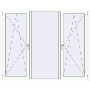 Buy Tilt-and-Turn 1900x1550 mm REHAU ENERGY-SAVING SYNEGO MD RAL 9016 Traffic white two-sided