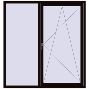 Okno plastikowe 1600x1700 mm Dwuskrzydłowe. Widok od środka Zamów teraz Okna skrzydłowe 1600x1700 mm KORSA BRILLANT DESIGN