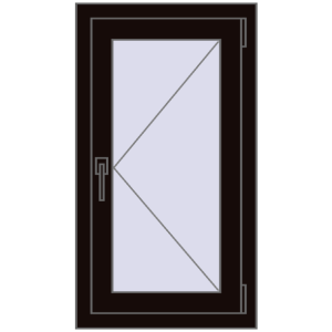 Buy Tilt-and-Turn 500x900 mm REHAU OPTIMUM EURO-DESIGN 70 BLACK_BROWN two-sided
