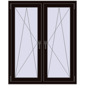 Zamów teraz Okna skrzydłowe 1095x1280 mm REHAU ENERGY-SAVING SYNEGO MD BLACK_BROWN dwustronny