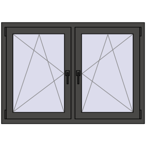 Zamów teraz Okna skrzydłowe 1335x905 mm REHAU ENERGY-SAVING SYNEGO MD BASALT_GREY dwustronny