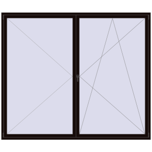 Zamów teraz Okna skrzydłowe 2700x2300 mm REHAU ENERGY-SAVING SYNEGO MD BLACK_BROWN dwustronny