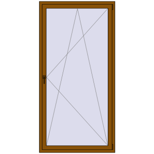 Buy Tilt-and-Turn 1100x2200 mm REHAU ENERGY-SAVING SYNEGO MD GOLDEN OAK two-sided