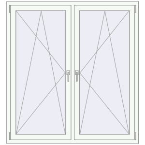 Okno plastikowe 1440x1550 mm Dwuskrzydłowe. Widok od środka Zamów teraz Okna skrzydłowe 1440x1550 mm REHAU ENERGY-SAVING SYNEGO MD RAL 9016 Traffic white dwustronny