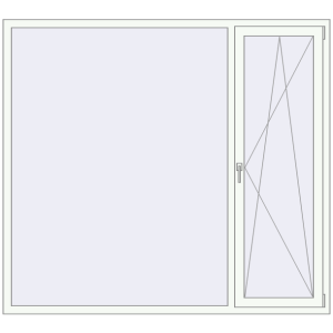 Buy Tilt-and-Turn 2000x1800 mm REHAU OPTIMUM EURO-DESIGN 70 RAL 9016 Traffic white two-sided
