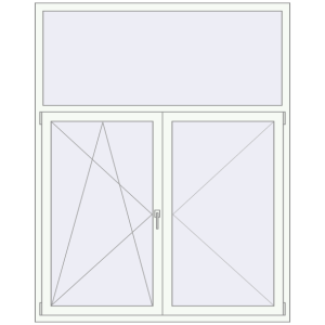 Buy Tilt-and-Turn 1600x2000 mm REHAU OPTIMUM EURO-DESIGN 70 RAL 9016 Traffic white two-sided
