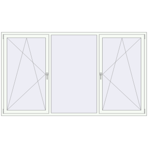 Buy Tilt-and-Turn 2600x1500 mm ALU STANDARD 72 RAL 9016 Traffic white two-sided