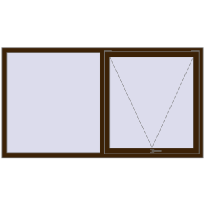 Buy Tilt-and-Turn 2100x1150 mm REHAU BRILLANT DESIGN DARK_OAK two-sided