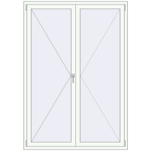 Buy Tilt-and-Turn 1400x2000 mm REHAU ENERGY-SAVING SYNEGO MD RAL 9016 Traffic white two-sided