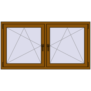 Zamów teraz Okna skrzydłowe 1590x830 mm REHAU ENERGY-SAVING SYNEGO MD GOLDEN OAK dwustronny