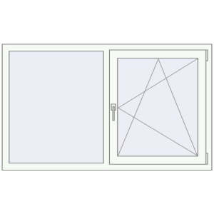 Okno plastikowe 1450x900 mm Dwuskrzydłowe. Widok od środka Zamów teraz Okna skrzydłowe 1450x900 mm EPSILON OPTIMA ANTHRACITE_GREY_STRUKTURAL zewnętrzny