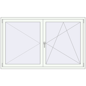Buy Tilt-and-Turn 1800x1100 mm REHAU ENERGY-SAVING SYNEGO MD RAL 9016 Traffic white two-sided