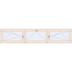 Buy Tilt-and-Turn 3000x600 mm REHAU OPTIMUM EURO-DESIGN 70 CREAME_WHITE_50L-2 two-sided