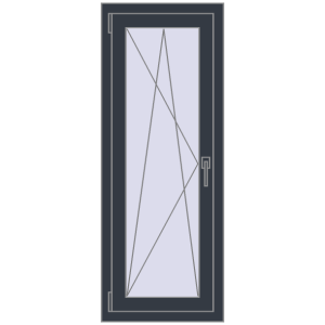 Zamów teraz Okna skrzydłowe 500x1300 mm REHAU OPTIMUM EURO-DESIGN 70 ANTHRACITE_GREY_STRUKTURAL dwustronny