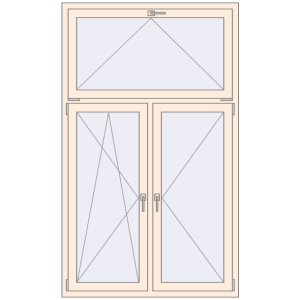 Buy Tilt-and-Turn 1200x2000 mm REHAU OPTIMUM EURO-DESIGN 70 CREAME_WHITE_50L-2 two-sided
